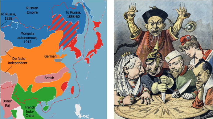 <p>What does this cartoon and map represent?</p>