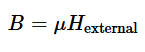 <ul><li><p>Included magnetic response of material that field passes through</p></li><li><p>dependent on medium</p></li><li><p>units are teslas (T) or weber/m<sup>2</sup></p></li></ul><p></p>