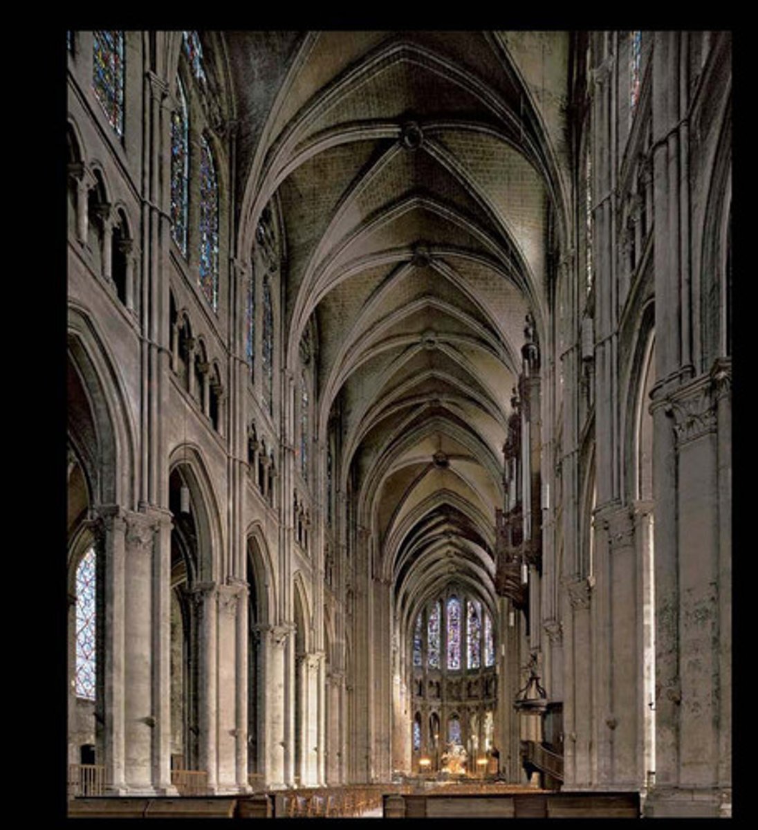 <p>What is France's "Model" Church, known for its unmatched towers and 140-foot-high stone-vaulted interior?</p>