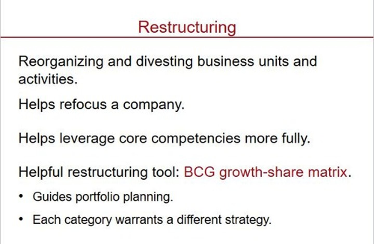 <p>Increasing the variety of products/services and being active in several product markets.</p>