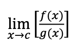 <p>limit of two divided functions</p>