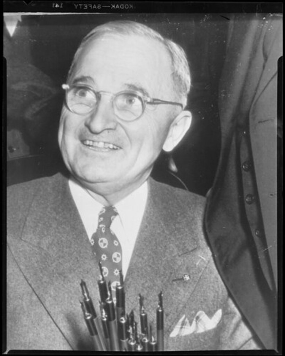 <p>33rd President of the United States. Led the U.S. to victory in WWII making the ultimate decision to use atomic weapons for the first time. Shaped U.S. foreign policy regarding the Soviet Union after the war.</p>