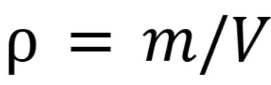 <p>Rho is density, m is mass and V is volume. (Week 1 Material)</p>