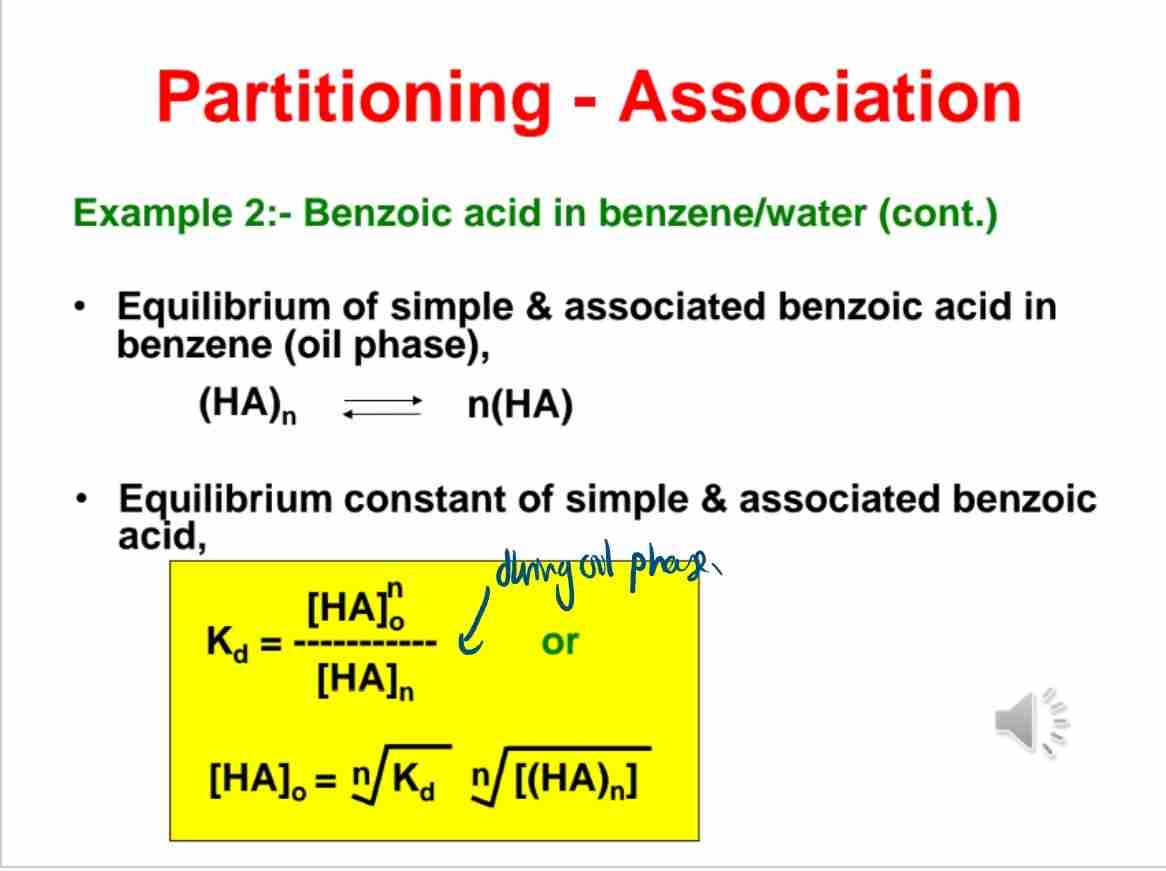 <p>A:Benzoic acid forms dimers in benzene, altering its effective concentration.</p>