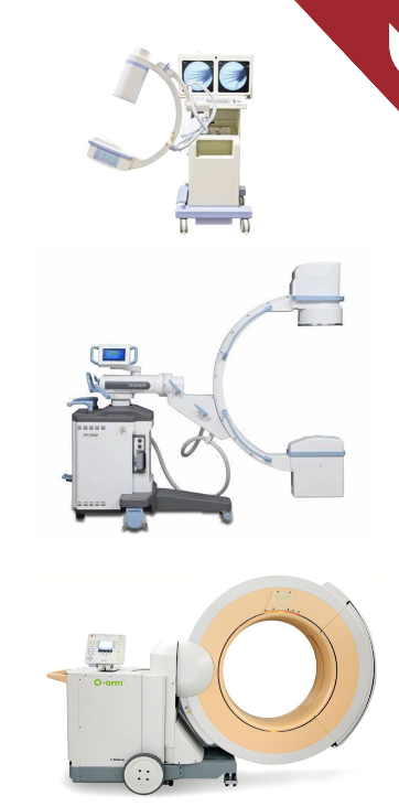 <p>All emit ionizing during exposure</p><ul><li><p>Mini C-arm</p></li><li><p>C-arm</p></li><li><p>O-arm</p></li></ul><p></p>