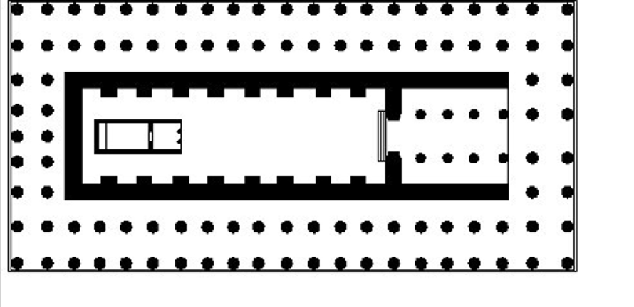 <p>the row of columns surrounding or forming a part of a building, particularly in classical architecture, often used to create a walkway or support an open space. Example: Temple of Apollo, Didyma</p>