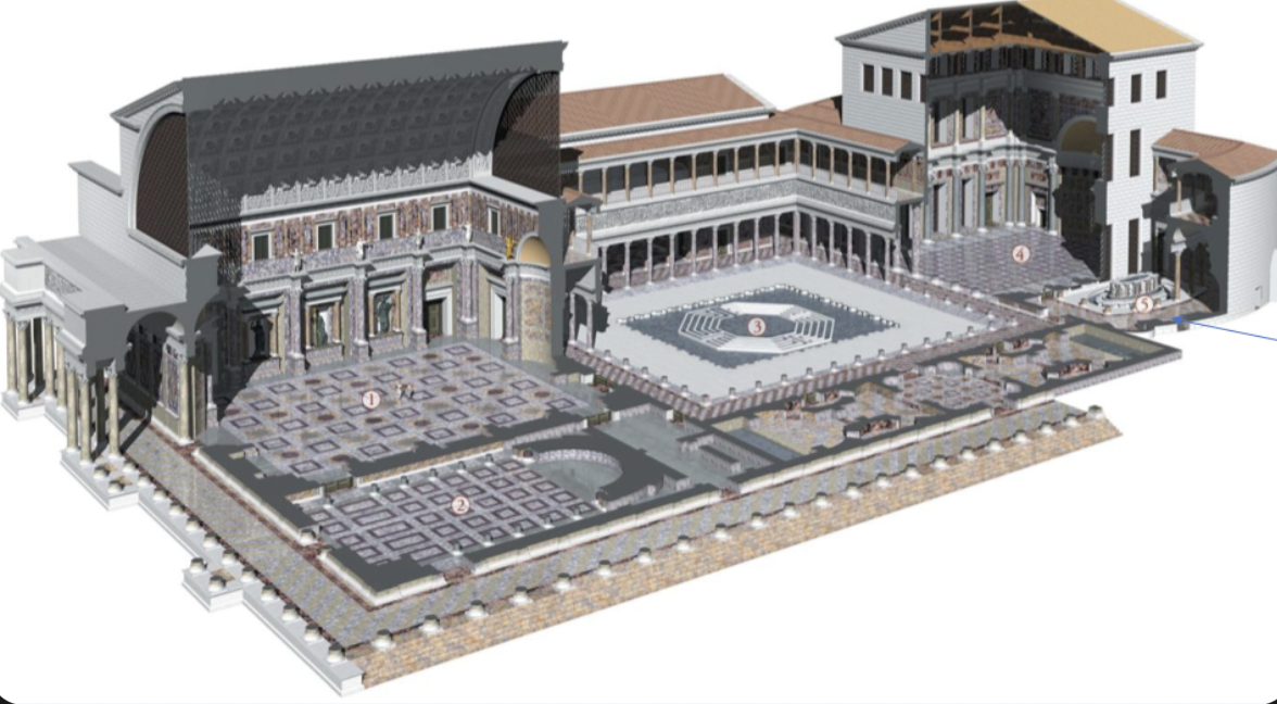 palatine hill, rome, multicolored marble used