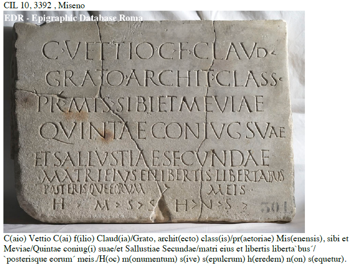 <p>CIL 10, Miseno</p>