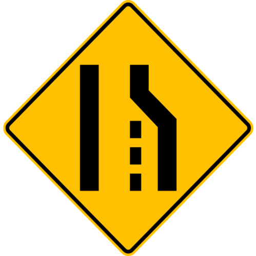 <p>lane ends merge into the next lane</p>