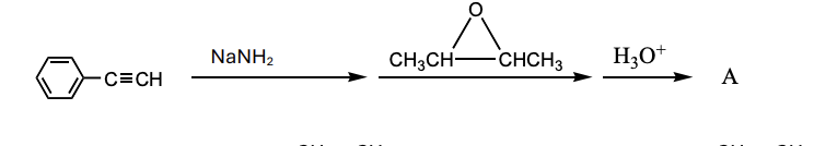 <p>What is the product, A, that would be obtained from the following reaction sequence?</p>