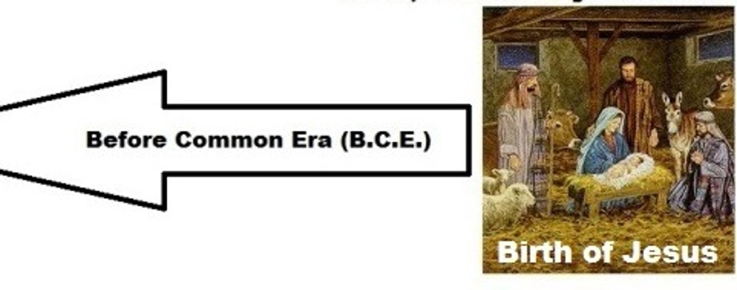 <p>✸Before Common Era or Before Christ✸</p><p>AKA B.C., was renamed to maintain religious neutrality</p>