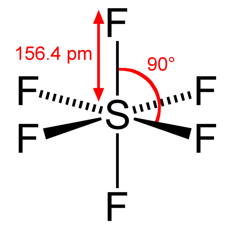 <p>bond angle = 90, has 6 bonding pairs</p><p>example = sulfur hexafluoride </p>