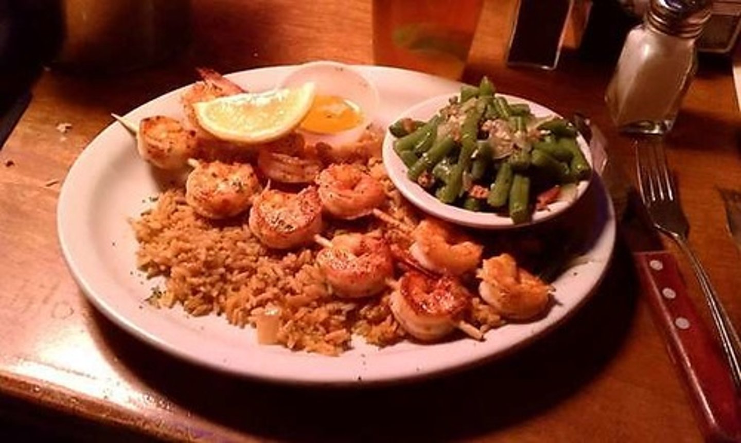 <p>Grilled Shrimp, Sirloin Kabob, Medallions</p>