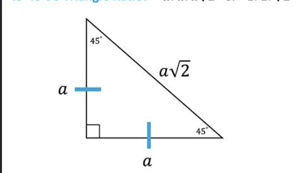 45° - 45° - 90° triangle
