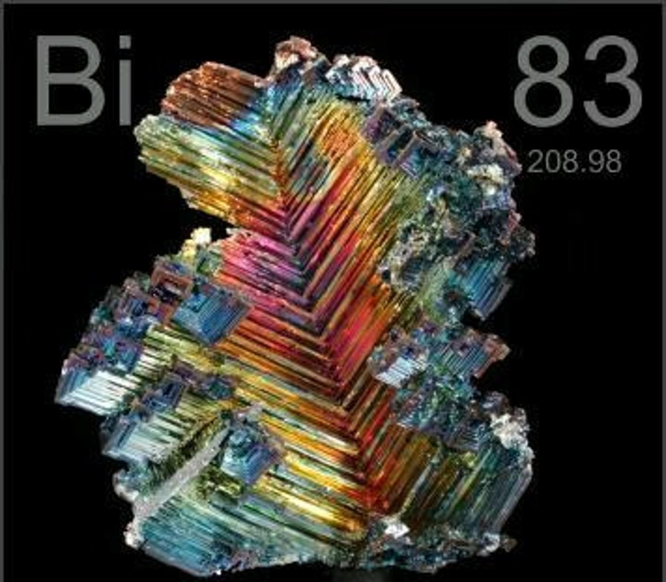 <p>Symbol: Bi<br>Atomic Mass: 209.0<br>Atomic Number: 83</p>