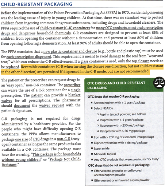 <p></p><ul><li><p>Discouraged , but not prohibited</p></li><li><p>permitted only for use in prescriptions intended for geriatric patients</p></li></ul>