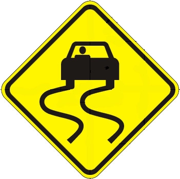 <p>slippery road when wet</p>