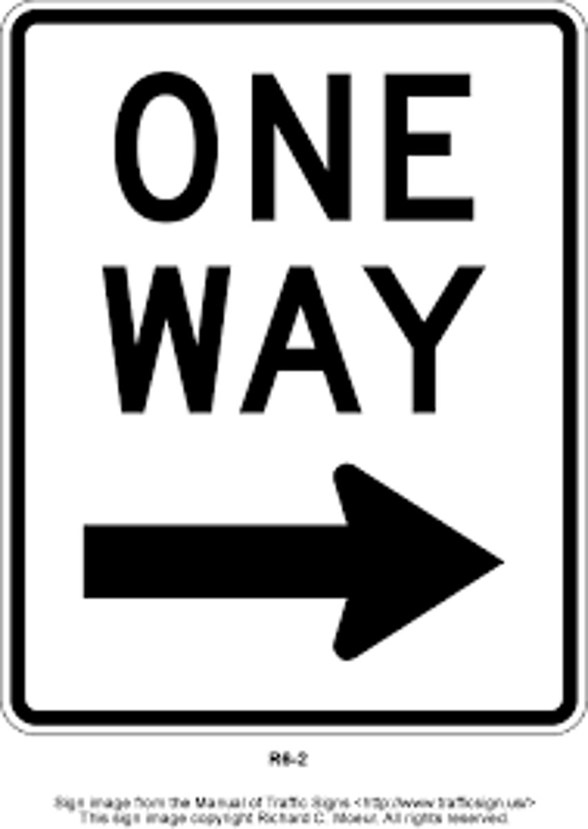 <p>one-way street</p>