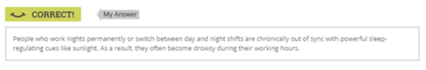 <p>Rotating between day and night shifts at work</p>