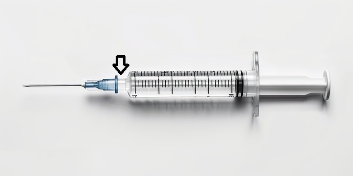 <p>end of syringe that attaches to needle</p>