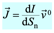 <p>množství el. proudu procházejícího jednotkovou plochou, stejný směr jako intenzita el. pole </p>