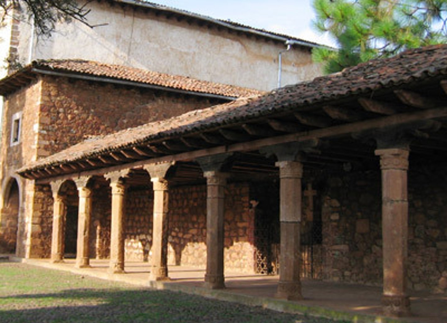 <p>-a colonnaded space forming</p>