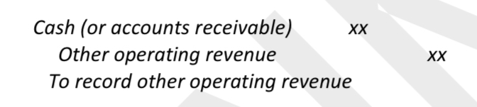 <p>These represent income derived from other related activities, other than service revenues of nonprofit organizations. </p><p>Examples are proceeds from gift shops, cafeterias, snack bars, newsstands and parking lots, are all recorded as other operating revenues.</p>