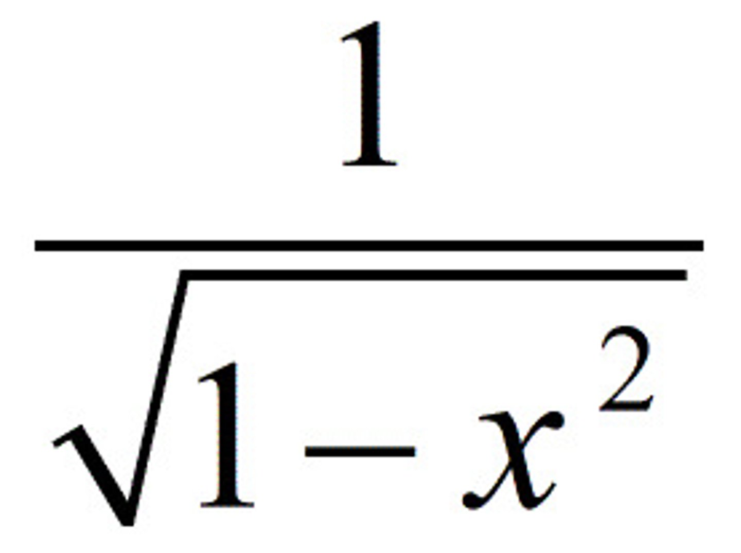 <p>1/square root of (1-x^2)</p>