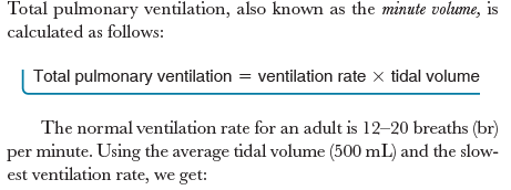 volume of air moved into and out of the lungs each minute