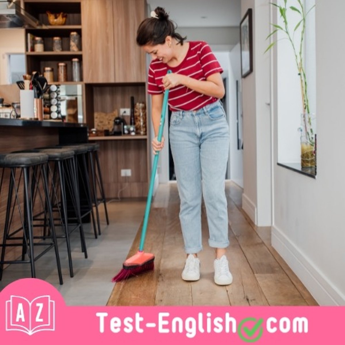 <p>You use a broom to _____ the floor.</p>