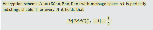 <p>if perf indist=&gt; perf secret</p>
