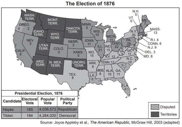<p>Which conclusion about presidential elections is supported by the information on this map?</p>