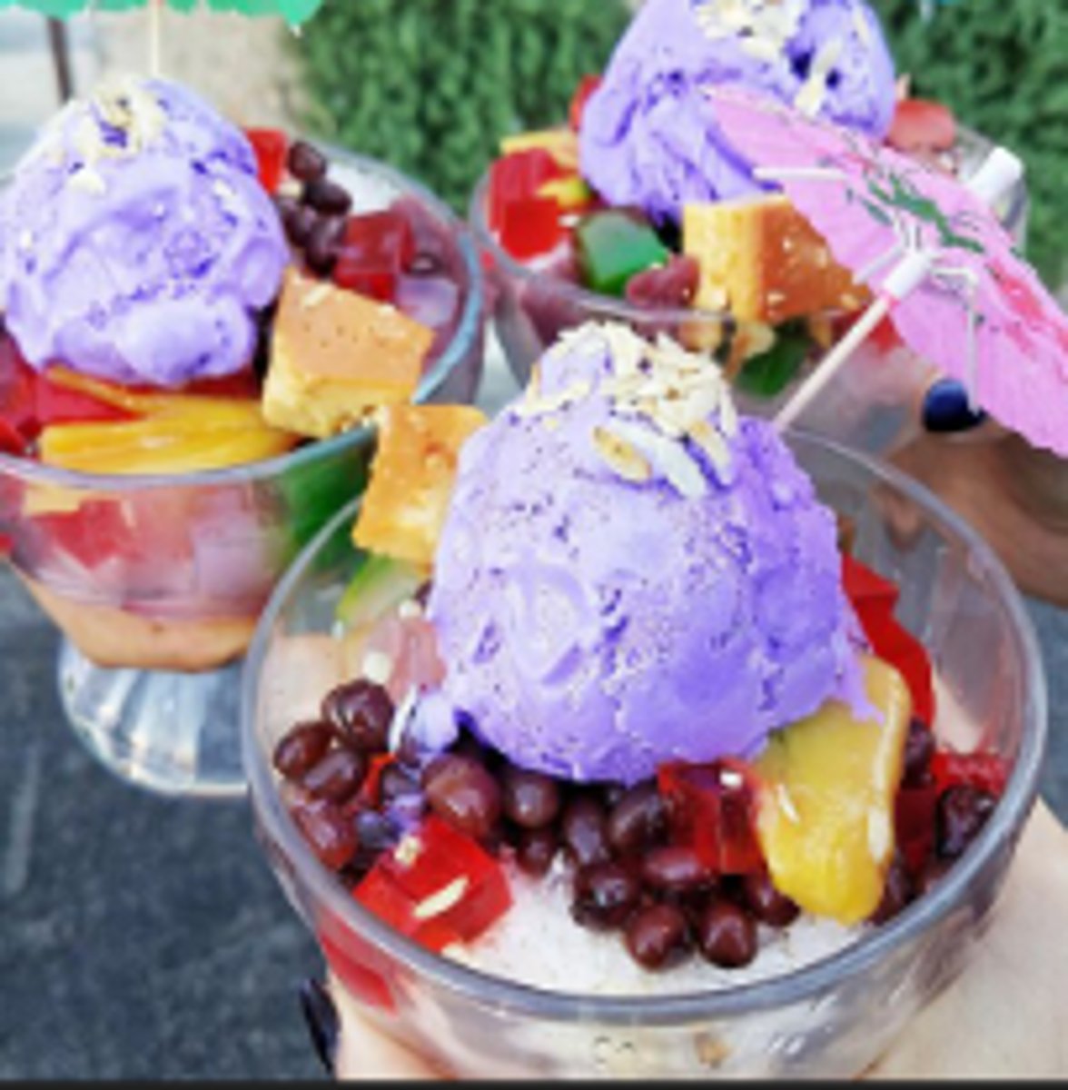 <p><strong>Identify what kind of heterogenous mixture:</strong></p><p></p><p>Halo-halo</p>