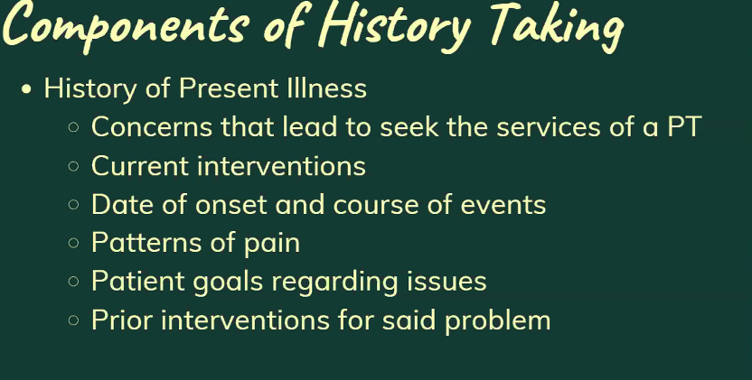 <p>History of present illness</p>