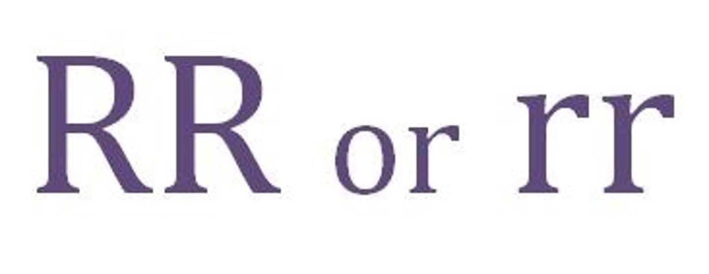 <p>Two of the same alleles; Another name for homozygous</p>