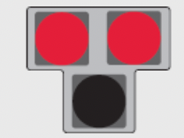 If the HAWK signal has two solid red lights,
