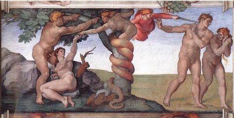 <p>Michelangelo, Sistine Chapel, <em>The Fall of Man </em>and <em>The Expulsion from the Garden of Eden</em></p>