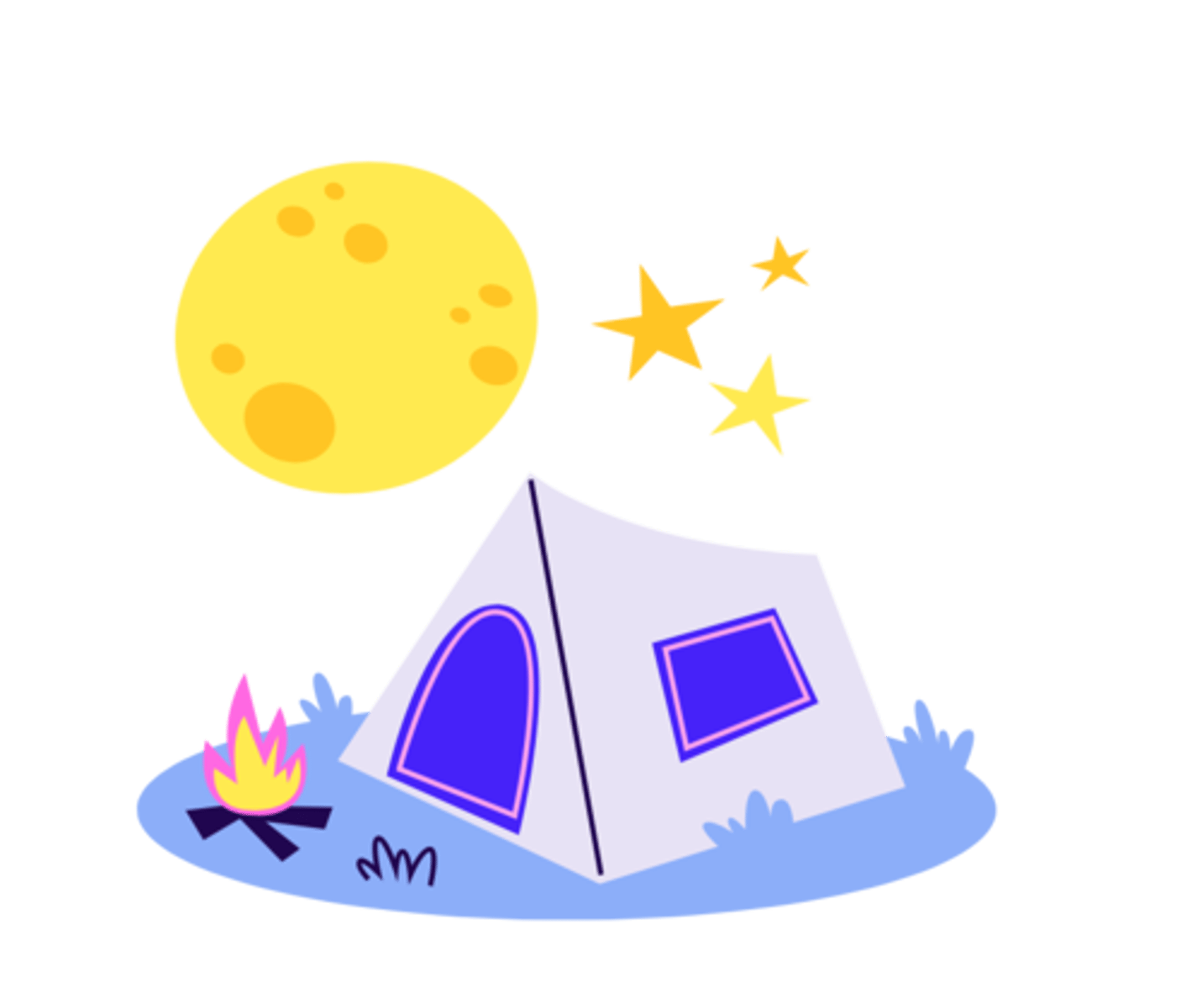 <p>To sleep outside at night without a tent, where you can see the stars.</p><p>We’re planning to ______________ during our camping trip.</p>