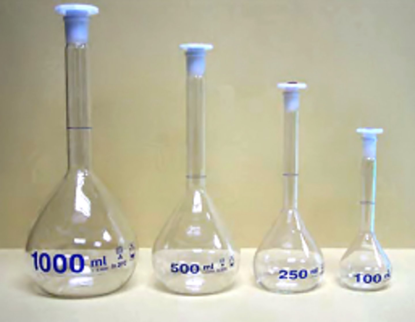 <p>*used for making liquid solutions of precise volumes.</p><p>* each volumetric flask is calibrated for a single volume</p><p>*The most accurate way to measure large volumes of liquid.</p>