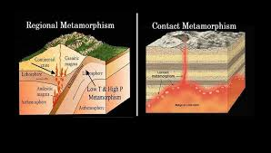 <p>Contact metamorphism and regional metamorphism and dynamo-metamorphism</p>