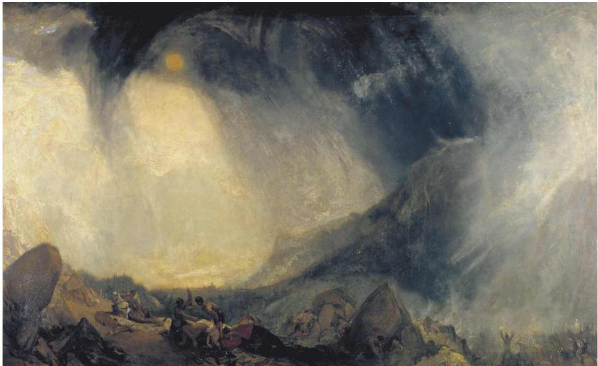 <p><em>Snow Storm: Hannibal and his Army Crossing the Alps</em></p><p>JMW turner</p>