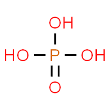 <p>The O of water and one of the H&apos;s in phosphoric acid</p><p>and</p><p>An H of water and one of the O&apos;s in an OH group on phosphoric acid</p>