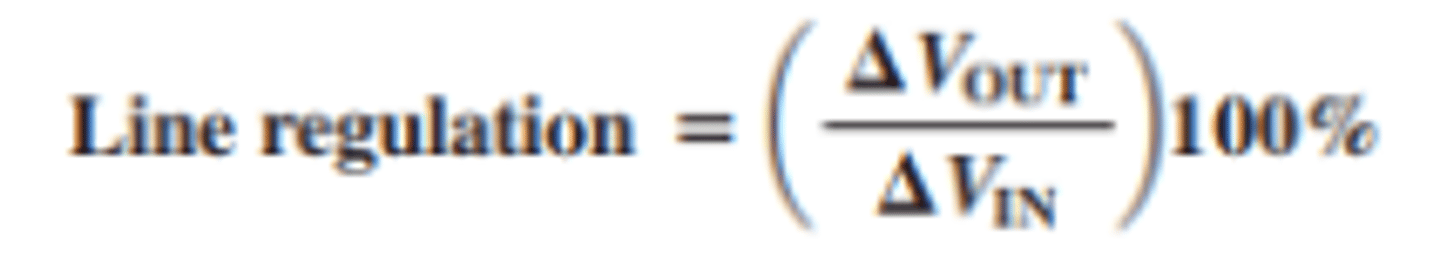 <p>line regulation specifies how much change occurs in the output voltage for a given change in the input voltage.</p>