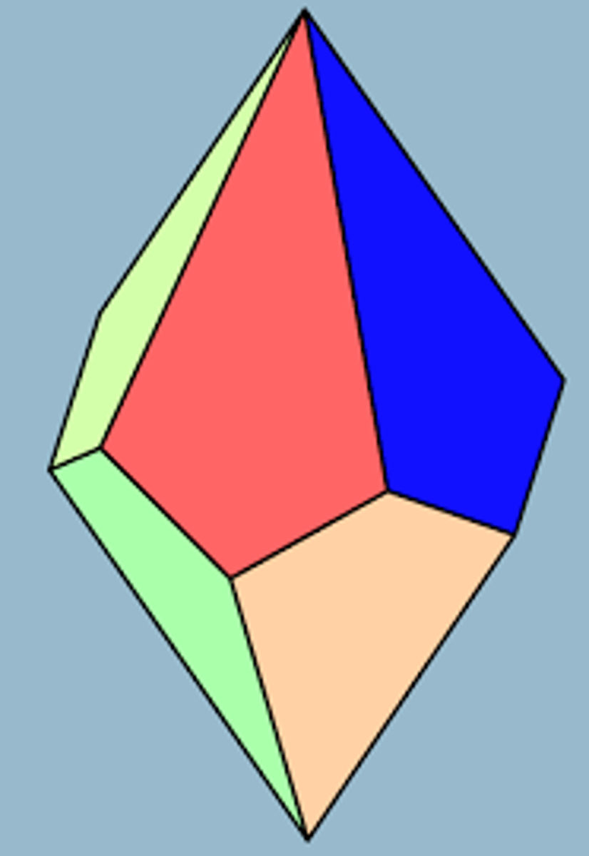 <p>A mineral with 4 sided faces shaped like kites</p><p>(Garnet)</p>