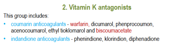 <p>Ethyl biscousmacetate, Warfarin</p>