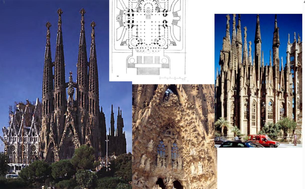 <p>What style of architecture was used for the first design of the church?</p>