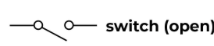 <p>Current flow is stopped when the switch is open.</p>