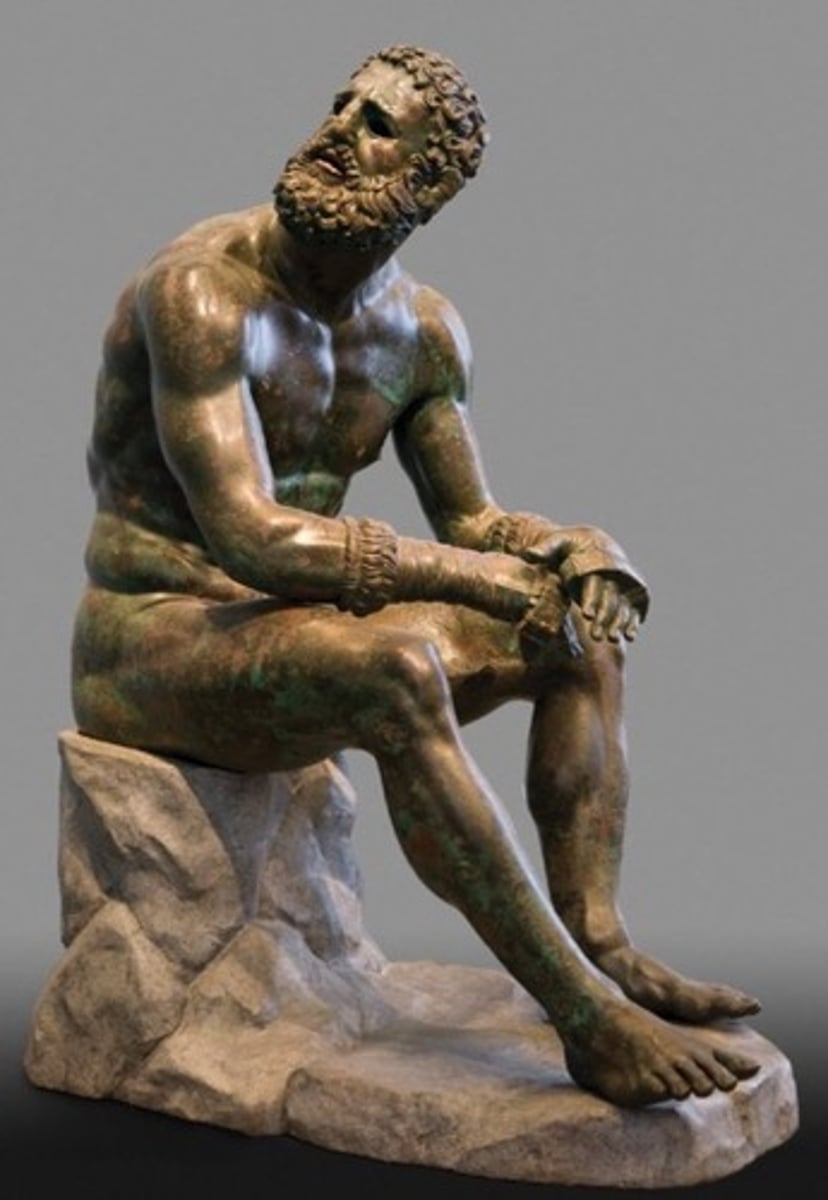 <p>Seated Boxer</p>