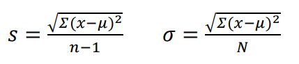 <p>- is a measure of how dispersed  the data is in relation to the mean.</p>