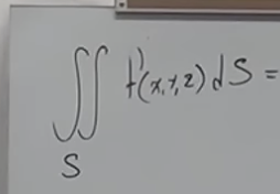 <p>Surface area integral for graph surfaces like z=g(x,y)</p><p>3 formulas (depending on how u define variables for surface)</p>